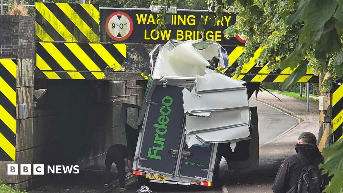 Van loses roof under ‘most bashed’ Ely railway bridge